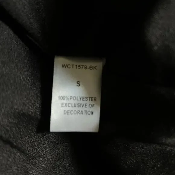 THML Mini Dress Black Small Ruffle Long Sleeve V Neck - Picture 5 of 7